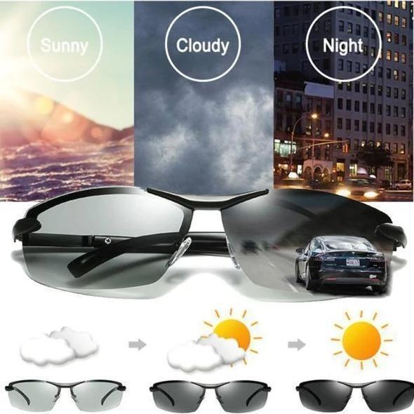 Auto-adjusting photochromic day and night sunglasses - Chameleon Glasses