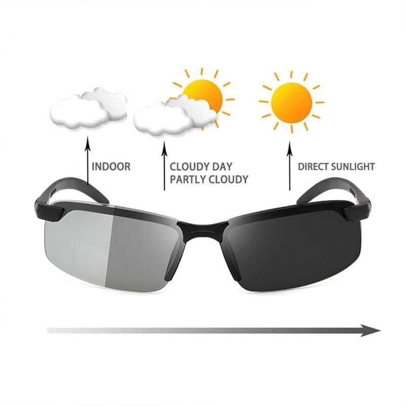 Auto-adjusting photochromic day and night sunglasses - Chameleon Glasses